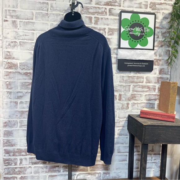 Men's Turtleneck Sweater in Deep Blue - Picture 5 of 5